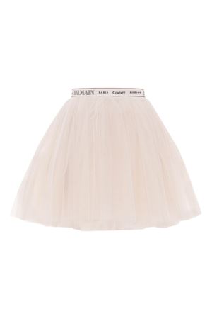 gonna in poliestere beige BALMAIN PARIS KIDS | BX7A41T0002109NE